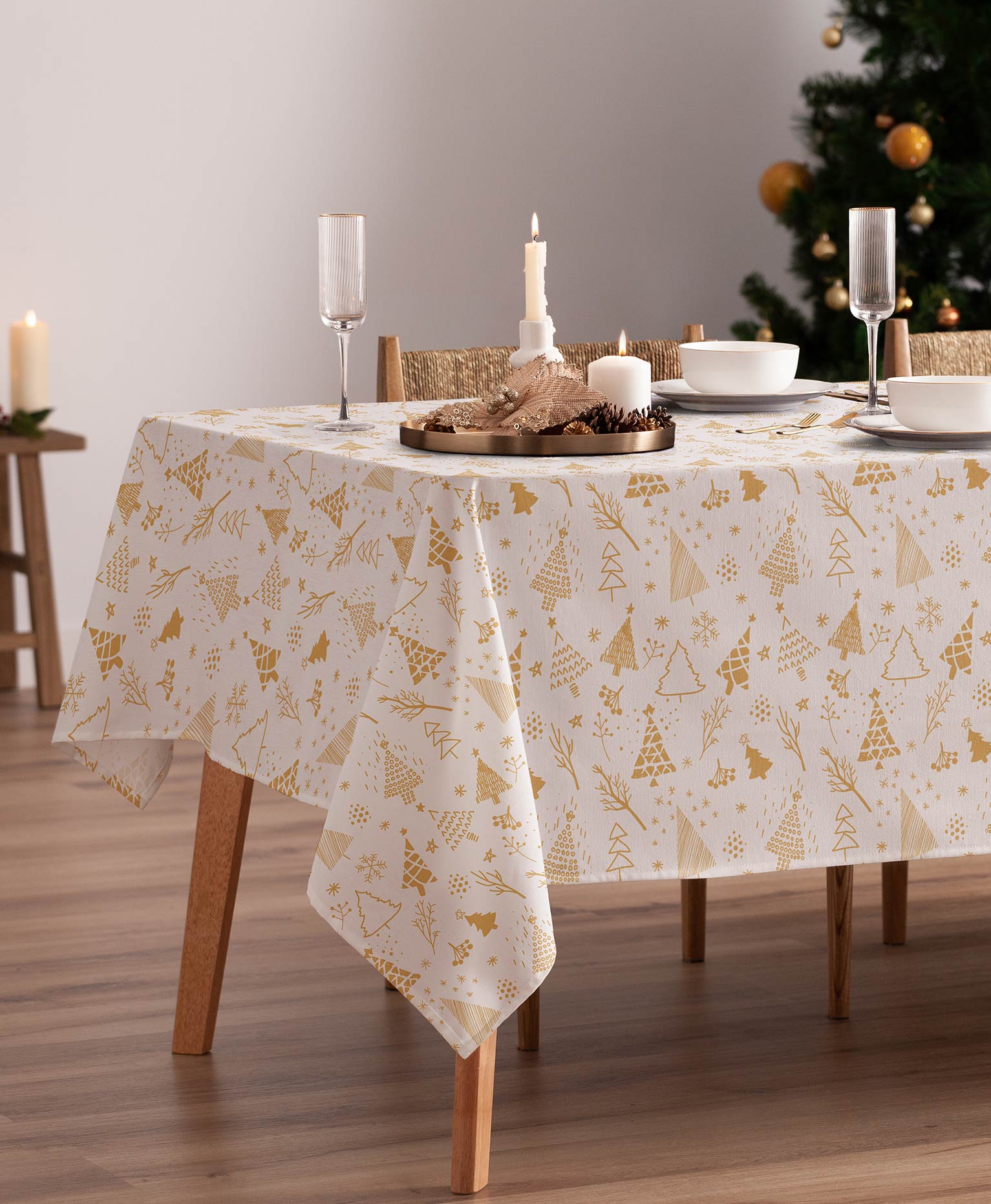 Mantel antimanchas Winter blanco