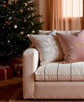 Cojin navidad terciopelo blanco