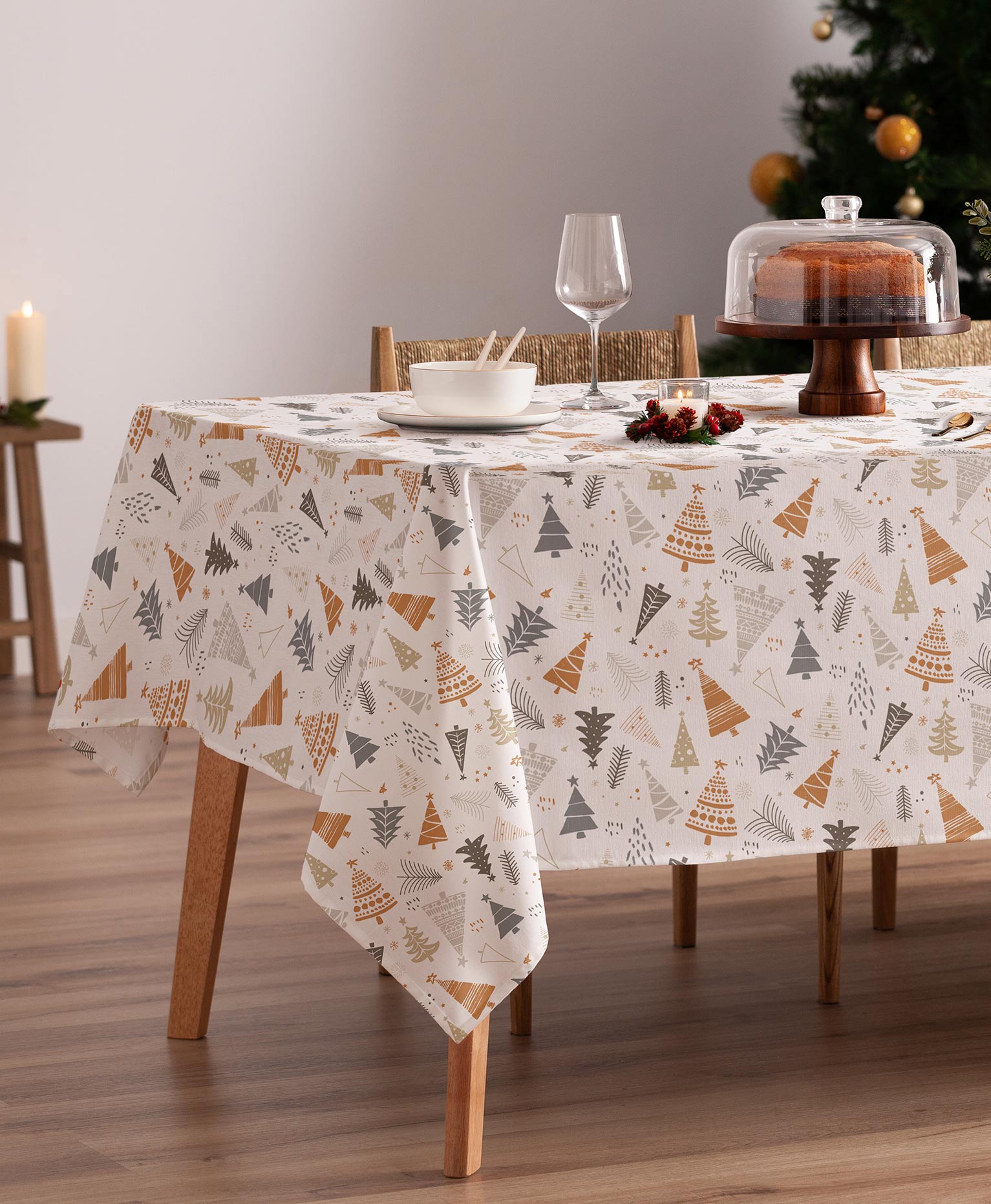 mantel antimanchas de navidad furry