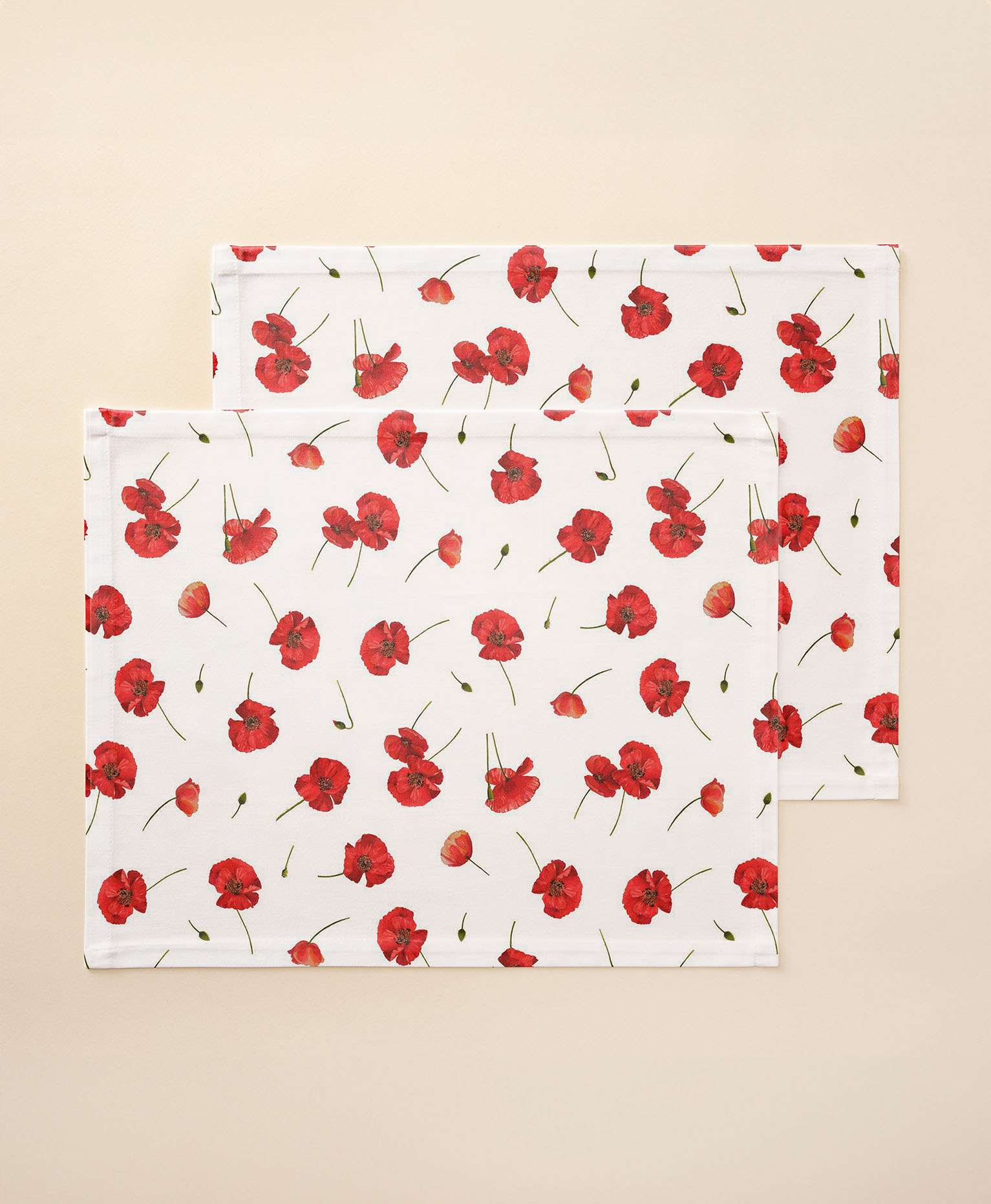 Mantel individual tacto tela Crounch Rojo - Pack 2