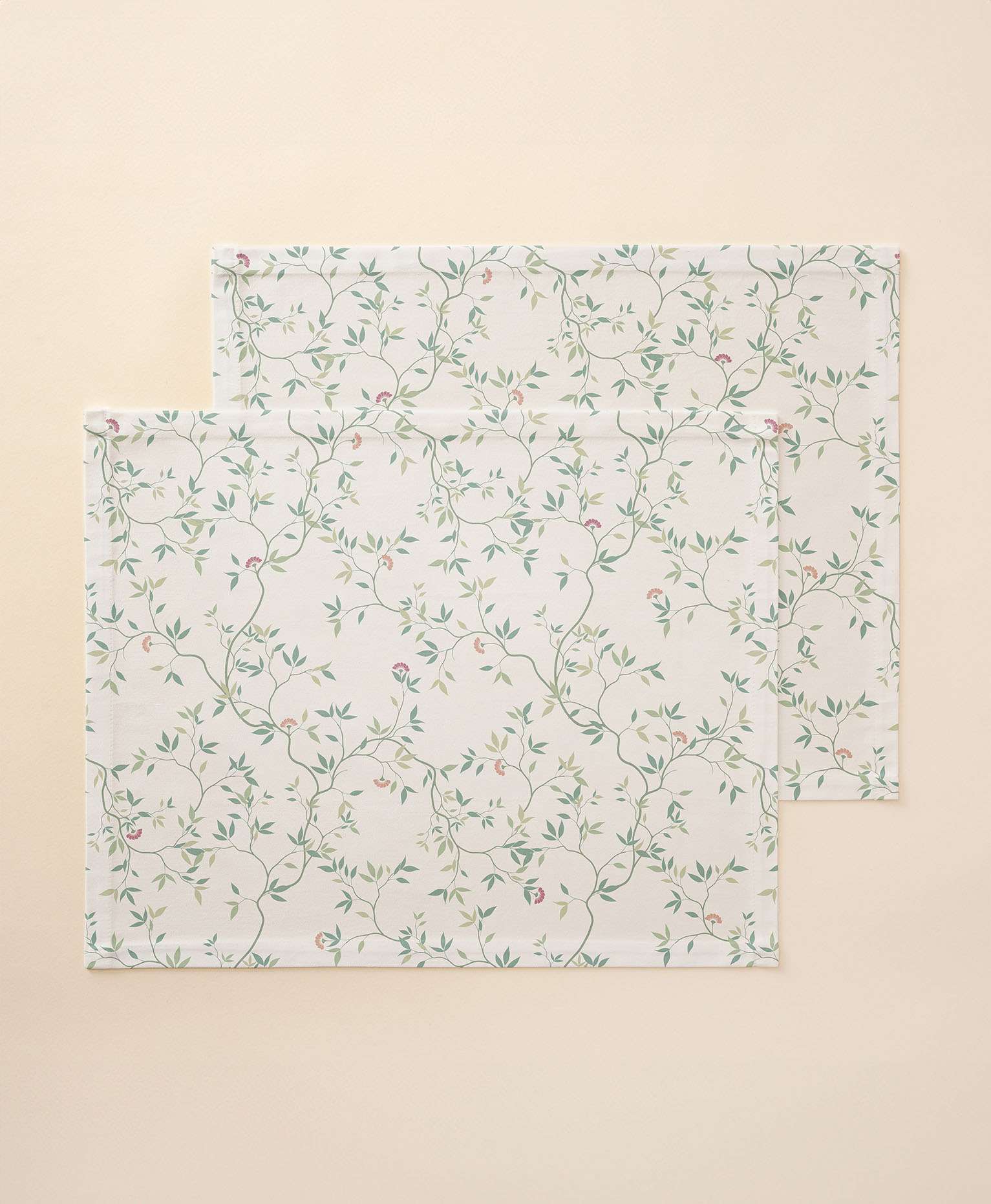 Mantel individual tacto tela Mira Verde - Pack 2