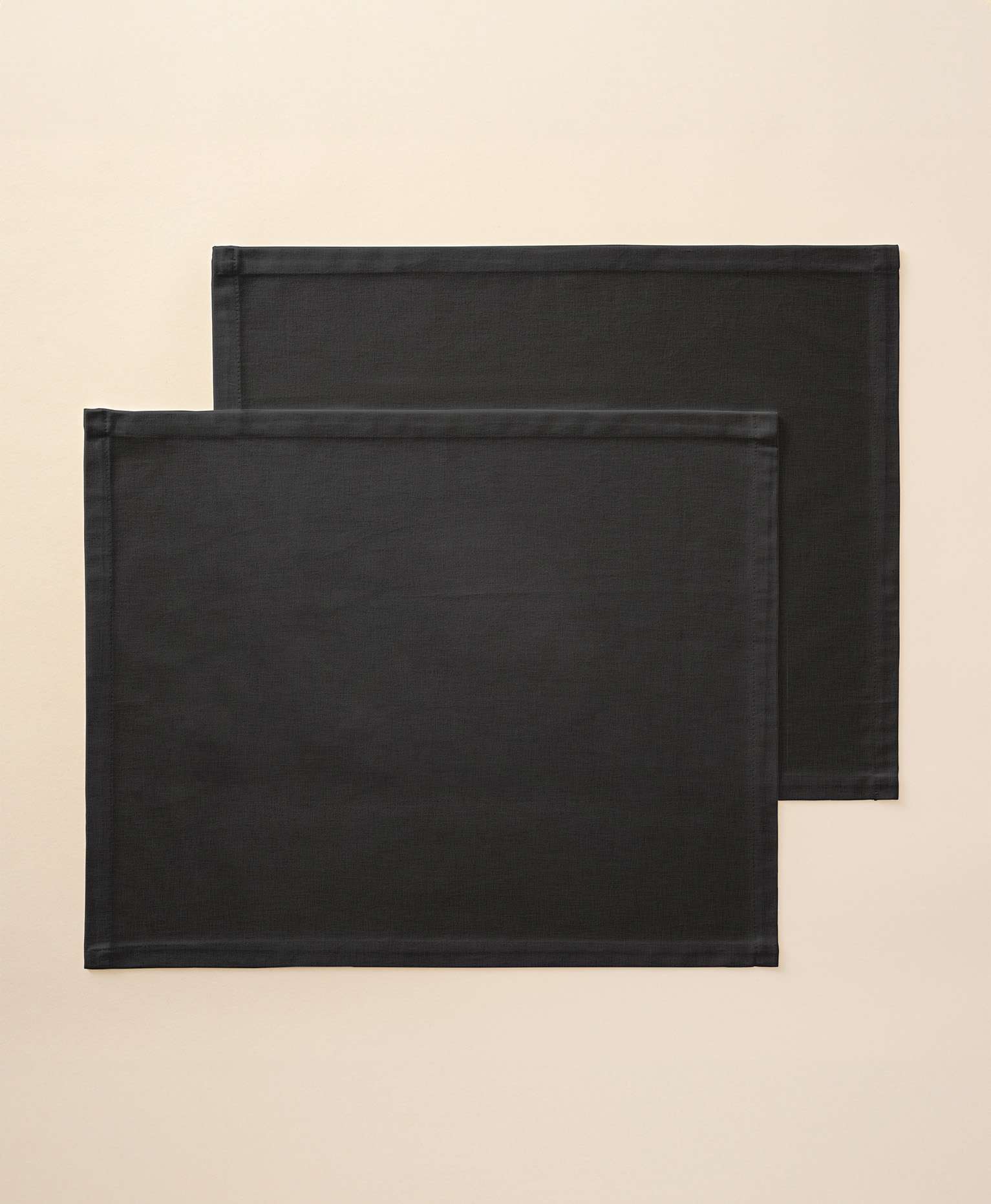 Mantel individual tacto tela Sena Negro - Pack 2