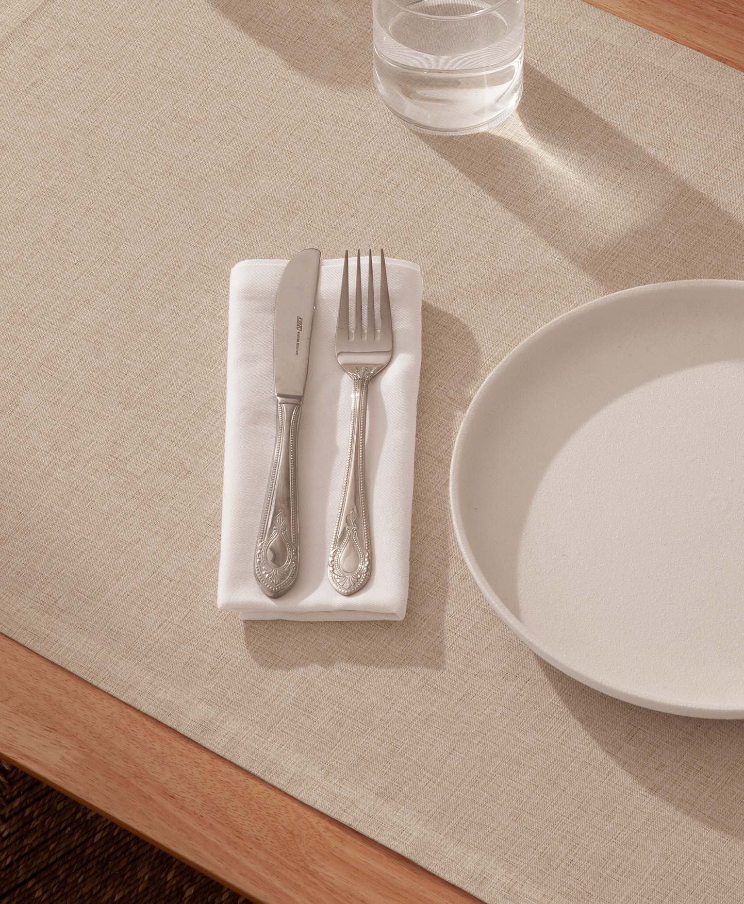 Mantel individual tacto tela Sena Beige - Pack 2