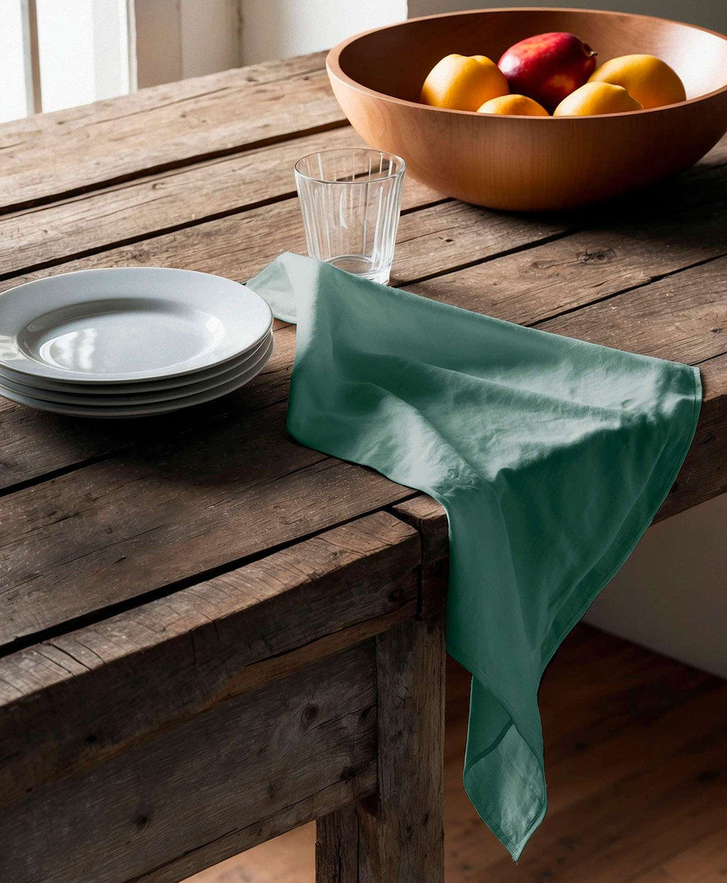 Pack 2 servilletas lino Delfos Aguamarina