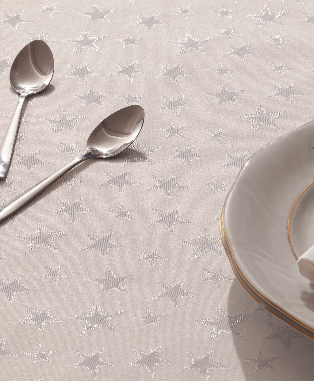 Mantel navidad jacquard Purity Plata