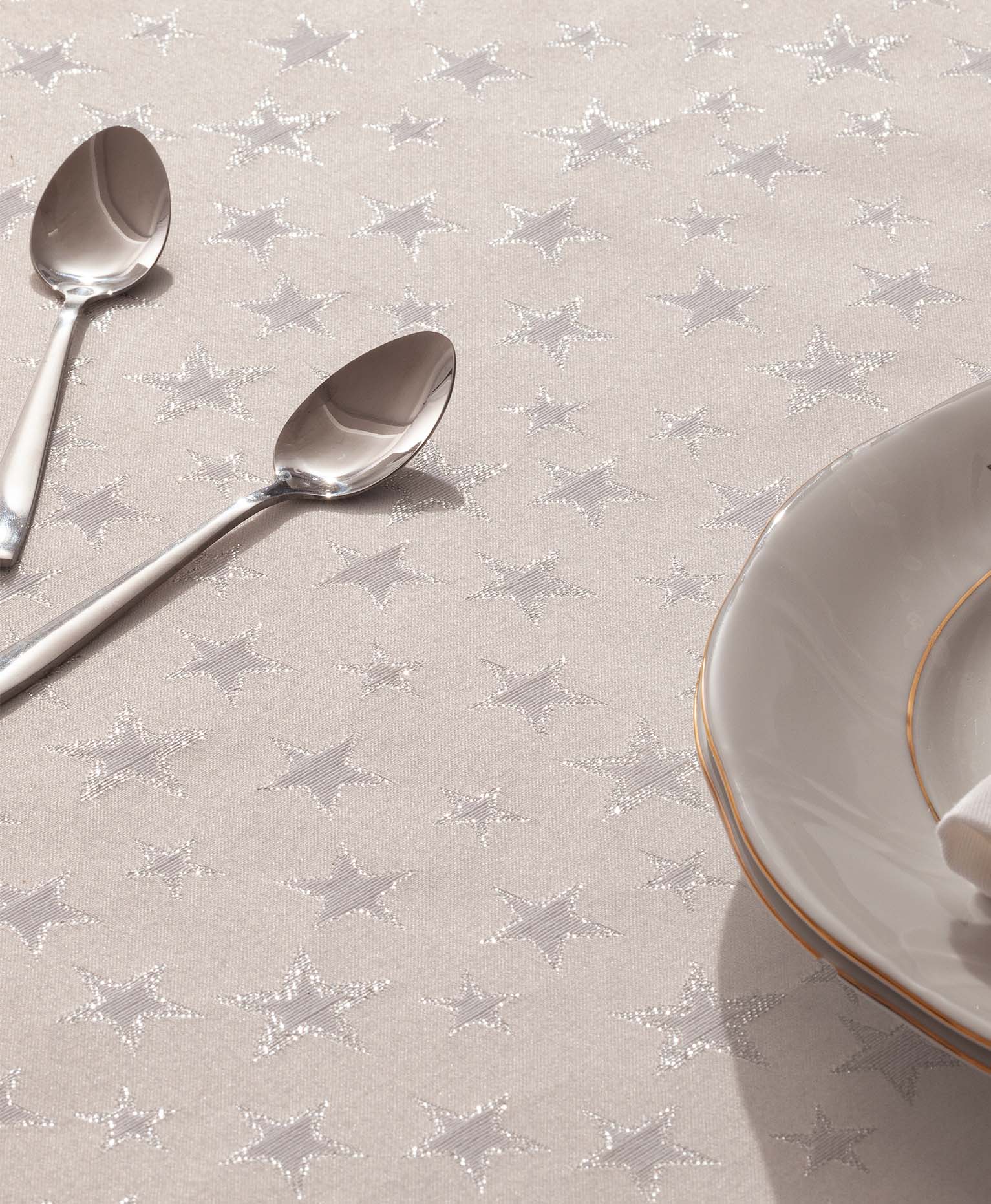 Mantel navidad jacquard Purity Plata