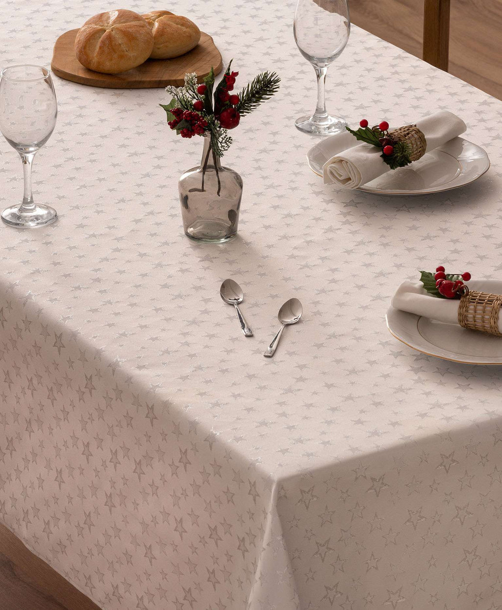 Mantel navidad jacquard Purity Plata