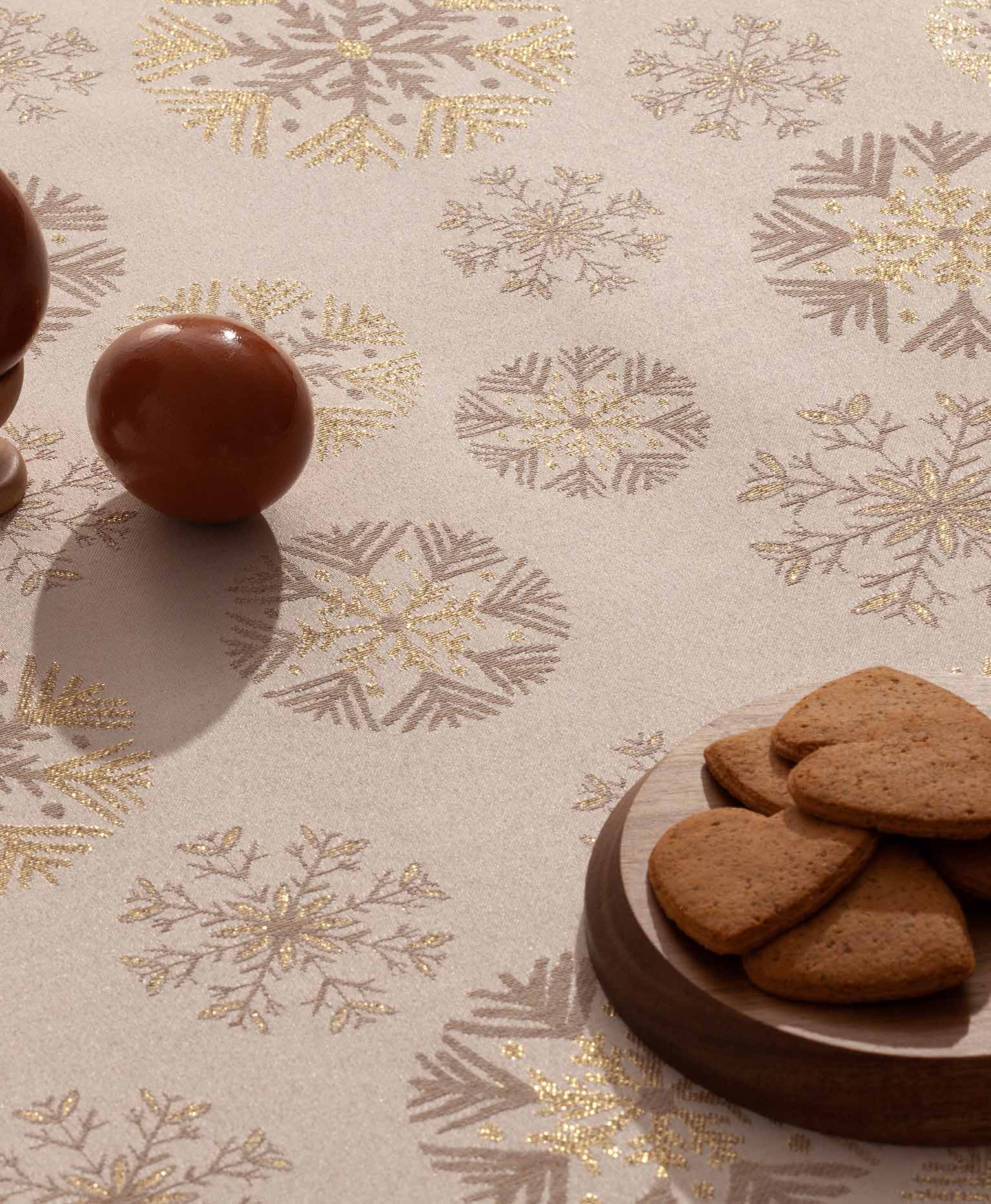 Mantel navidad jacquard Snowberry Oro