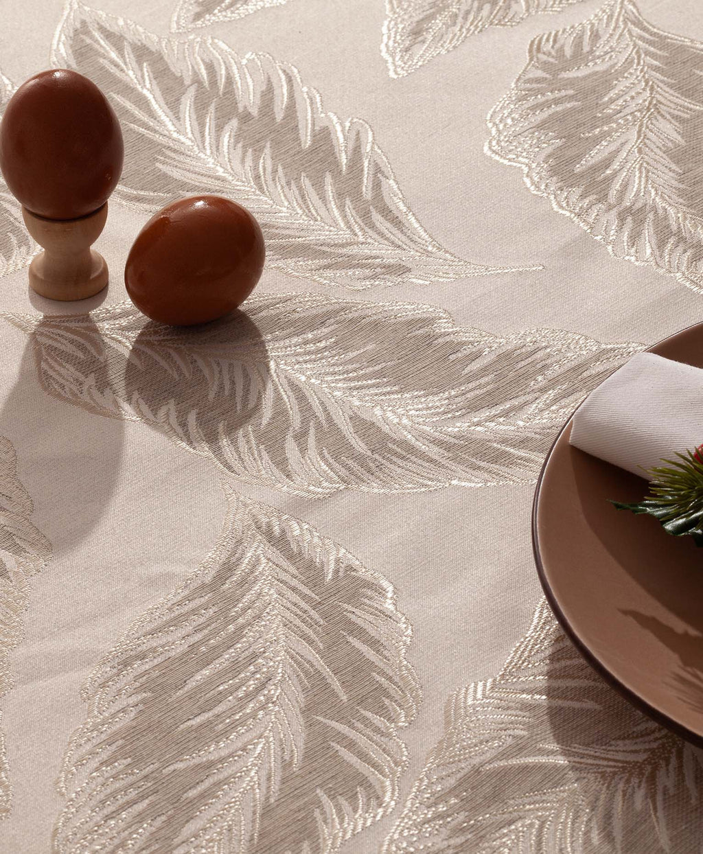 Mantel navidad jacquard Grace Beige