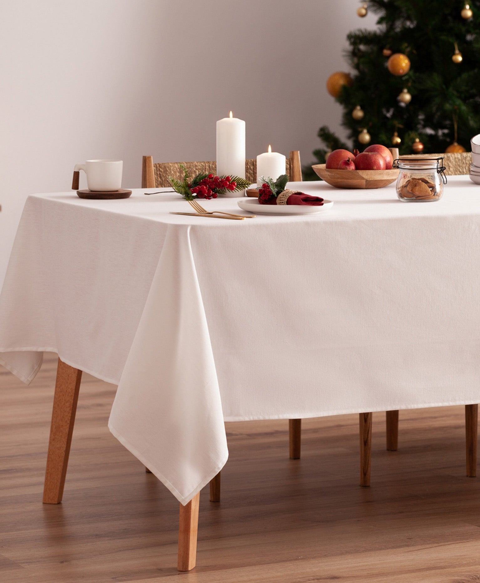 Mantel antimanchas Christmas Blanco
