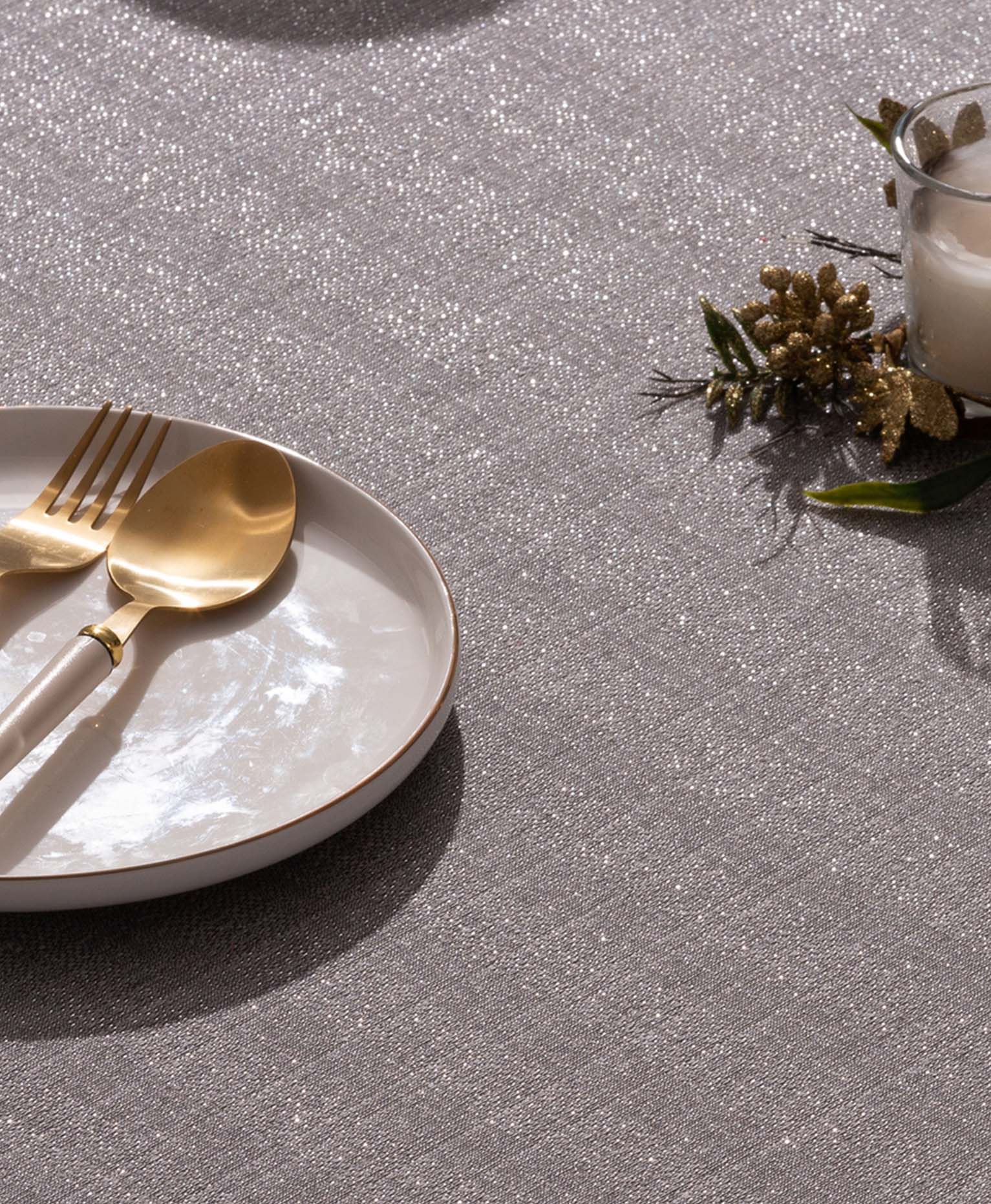 Mantel navidad evolet gris-oro