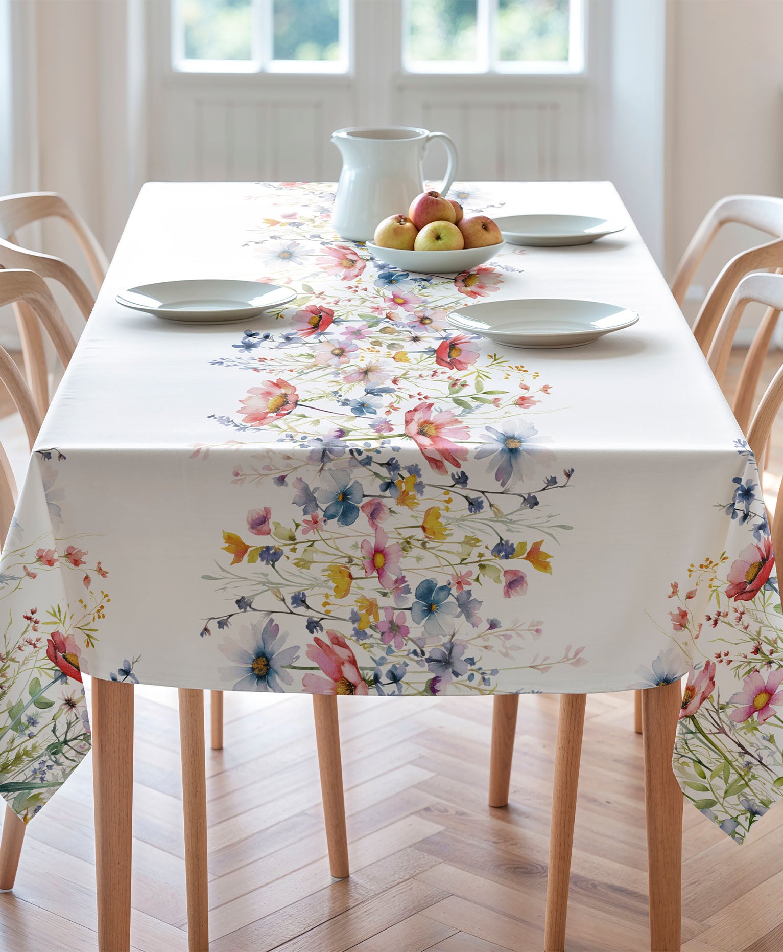 Mantel con flores silvestres, mantel antimanchas