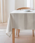 Mantel de rayas Sansa Natural, mantel antimanchas