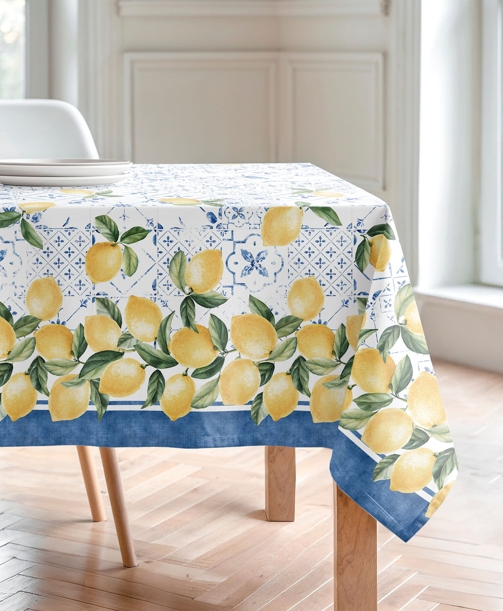 Mantel Tropical Antimanchas Doris Azul