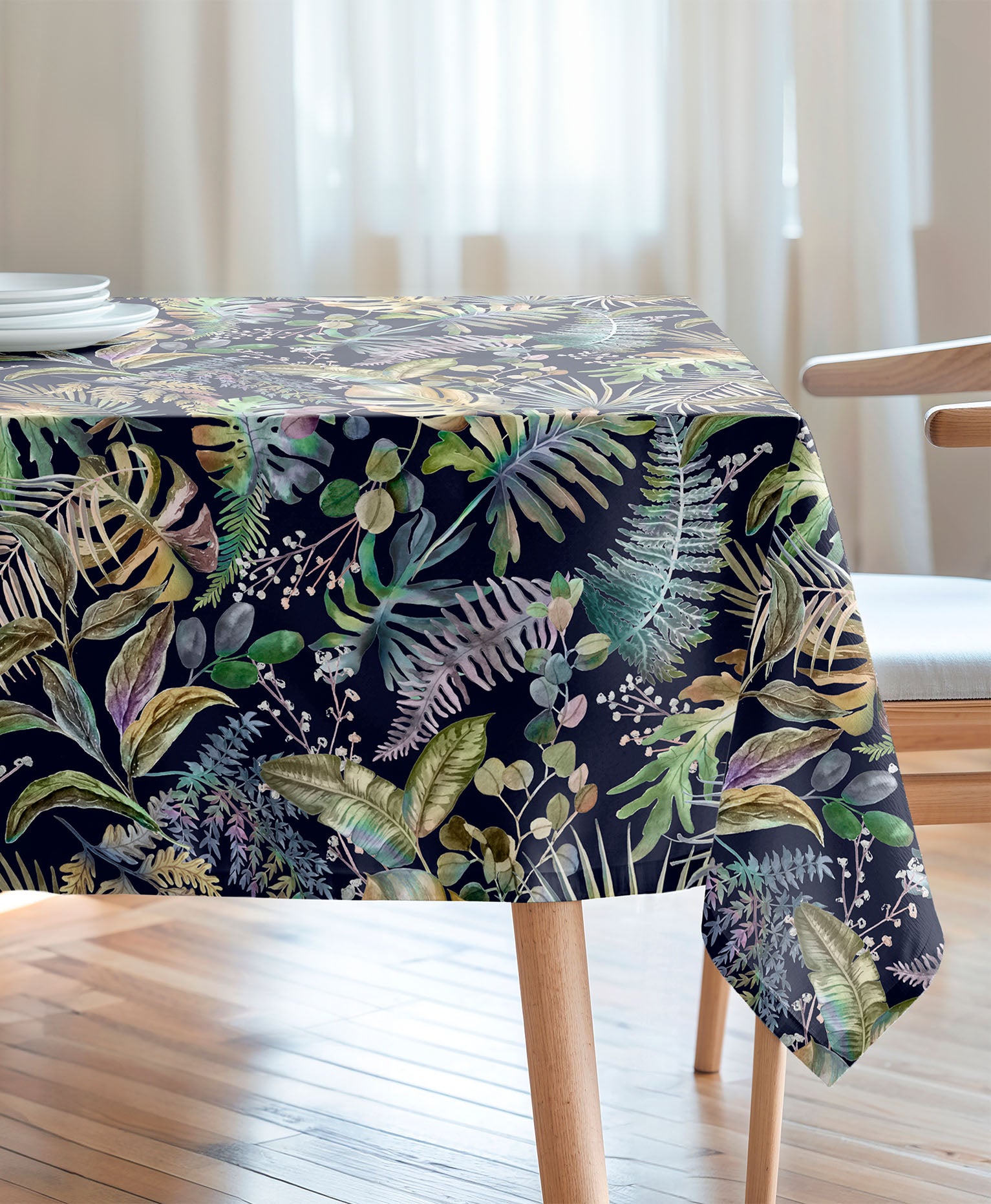 Mantel Tropical Antimanchas Ela Negro