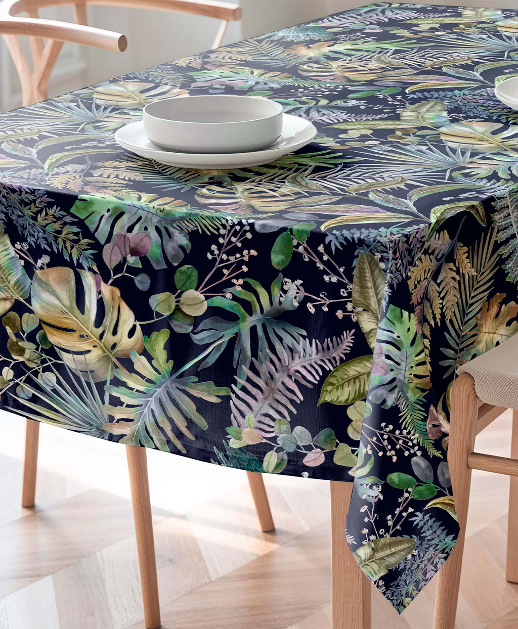 Mantel Tropical Antimanchas Ela Negro