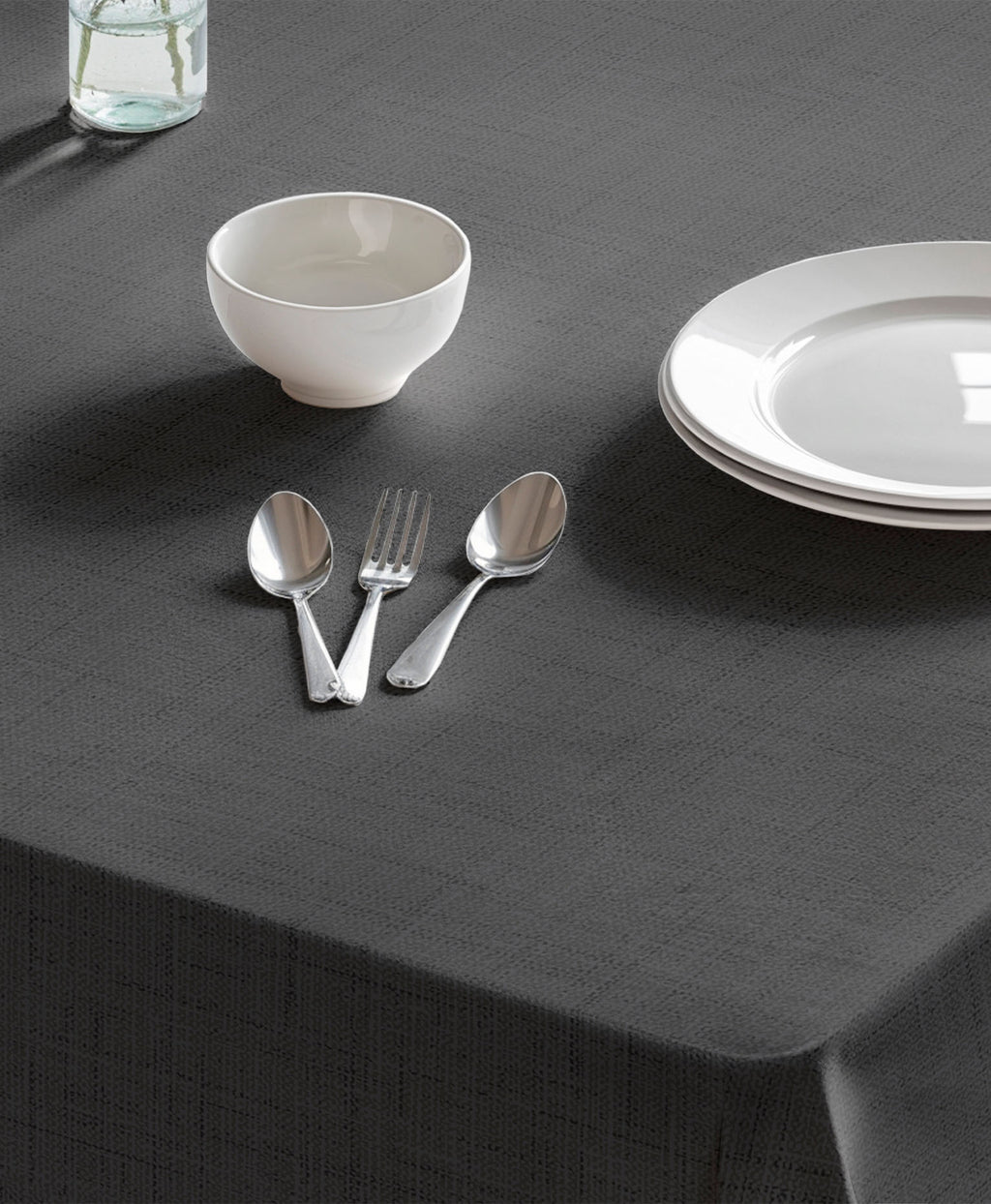 Mantel gris antiarrugas, mantel antimanchas liso