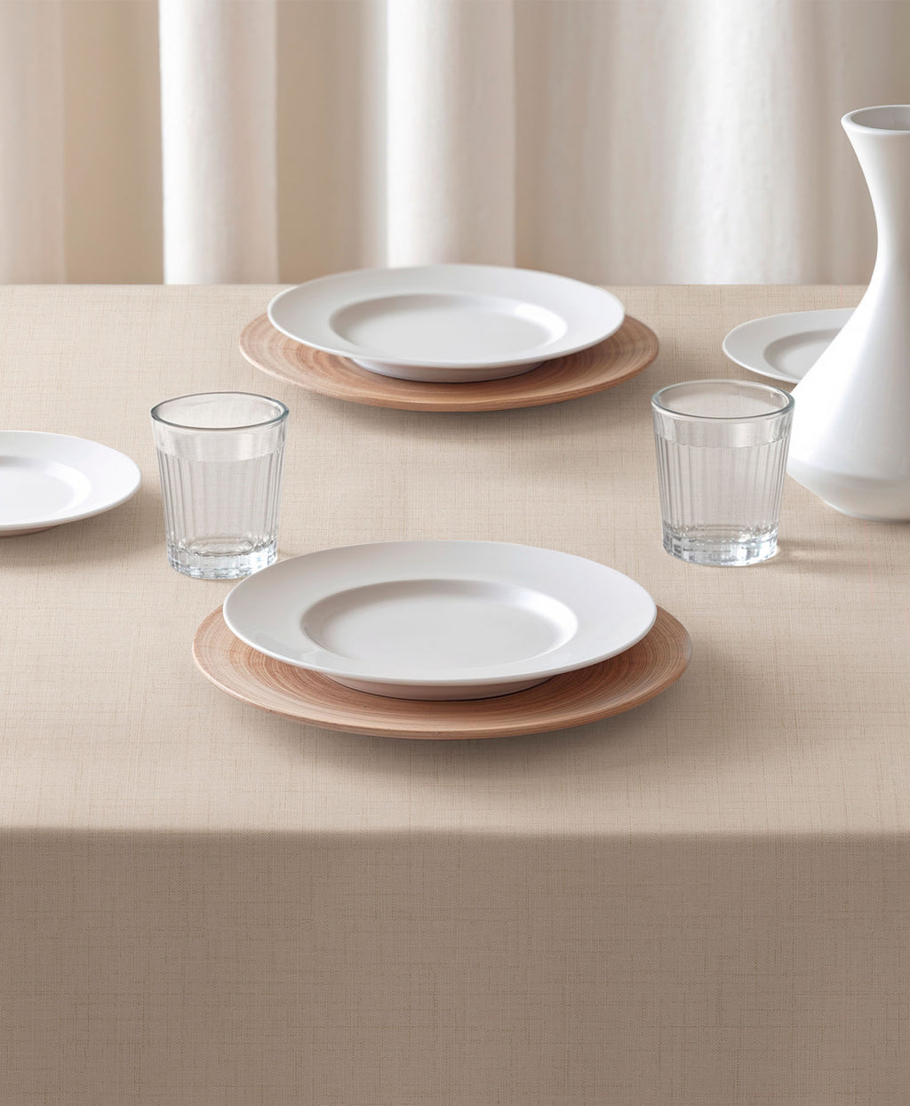 Mantel antimanchas Zen beige, mantel marrón claro