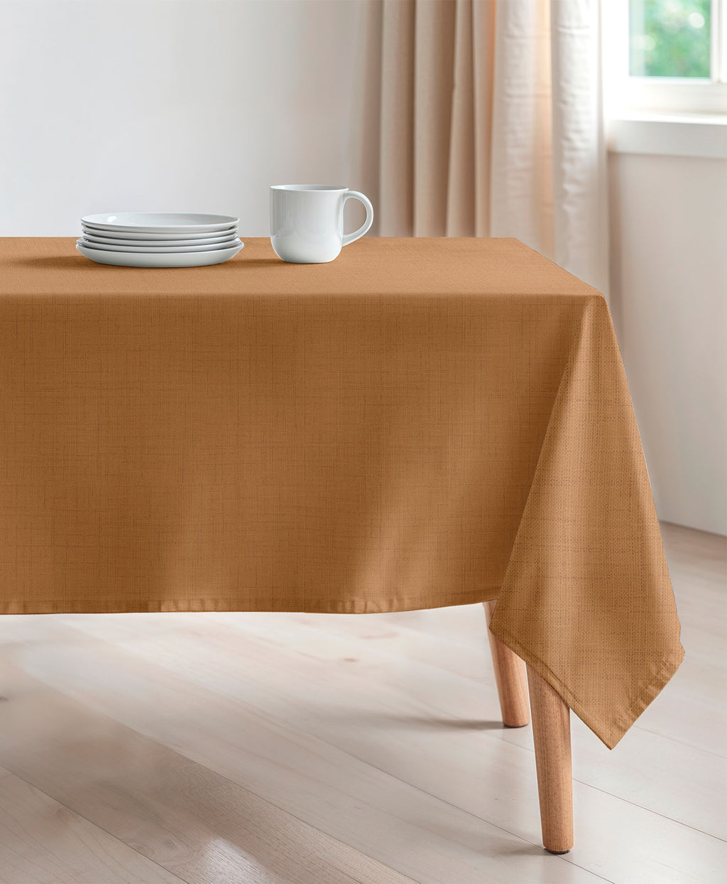 Mantel antimanchas Zen Ochre, mantel mostaza