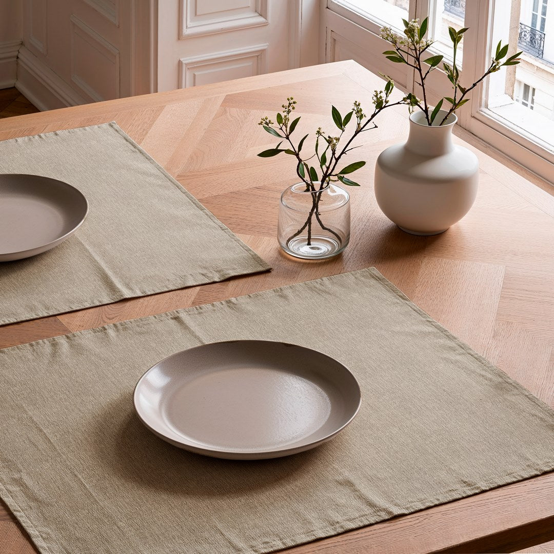 Mantel individual tacto tela Indra Beige
