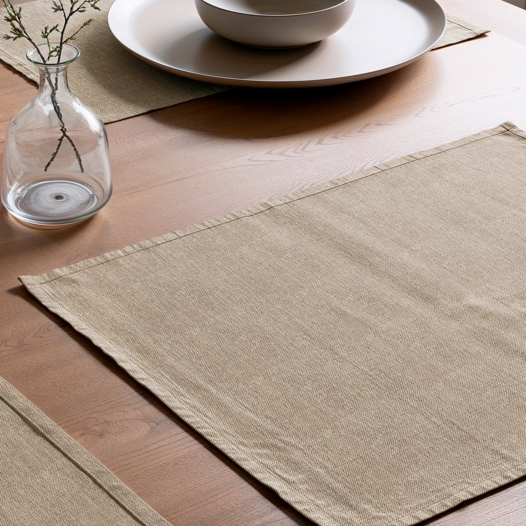 Mantel individual tacto tela Indra Beige