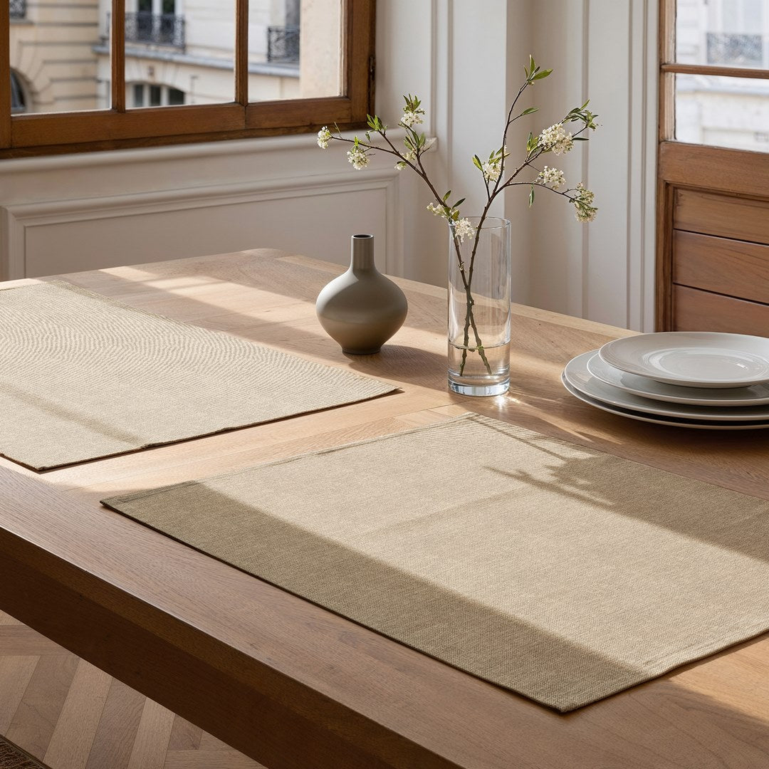 Mantel individual tacto tela Indra Beige