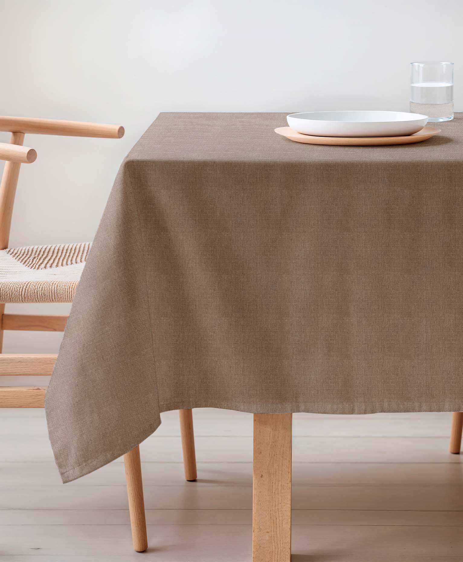 Mantel antimanchas Indra Taupe