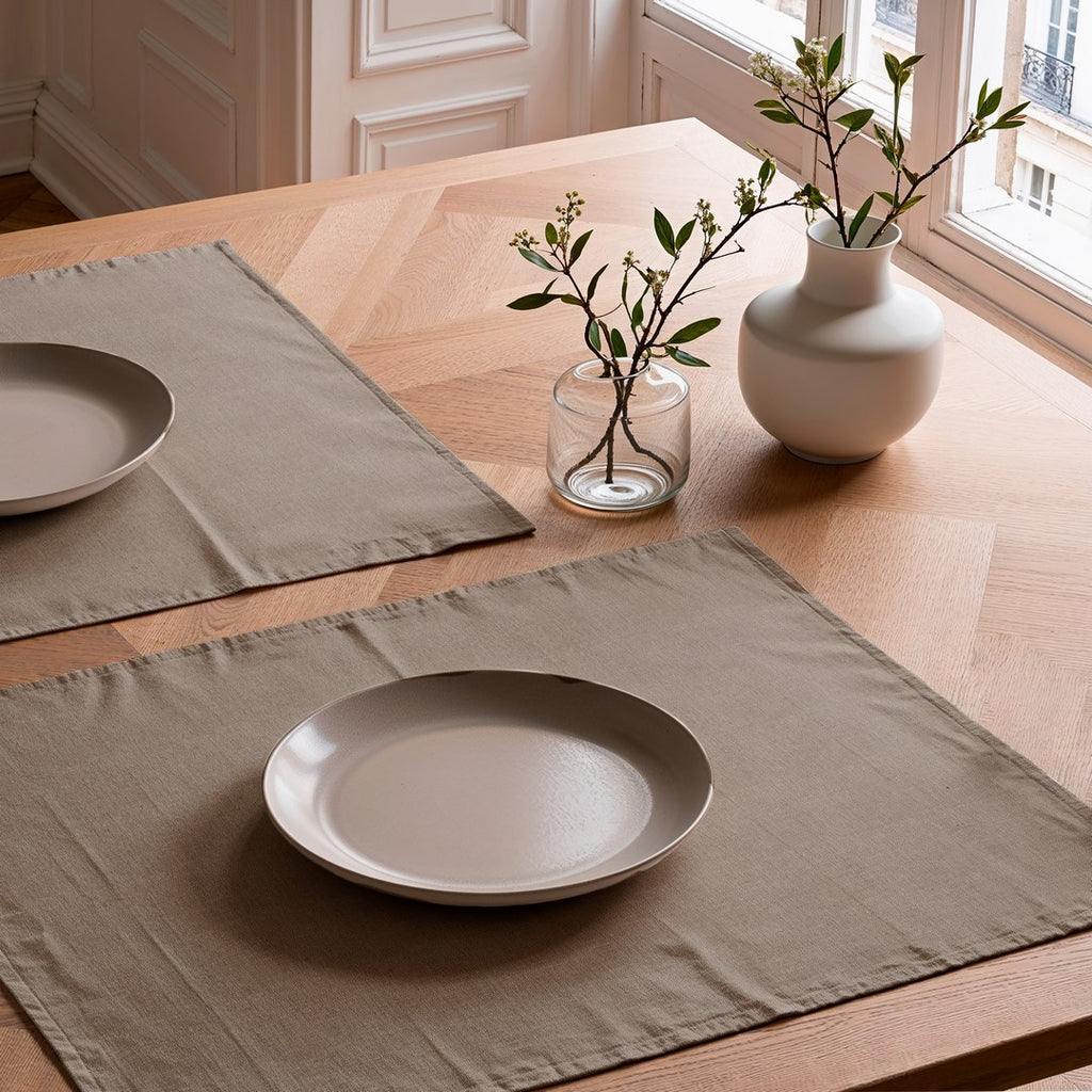 Mantel individual tacto tela Indra Taupe