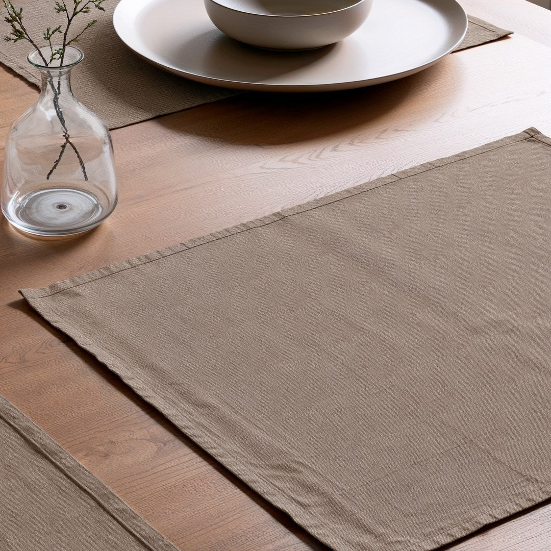 Mantel individual tacto tela Indra Taupe