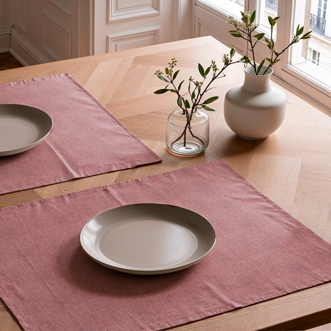 Mantel individual tacto tela Indra Rosa