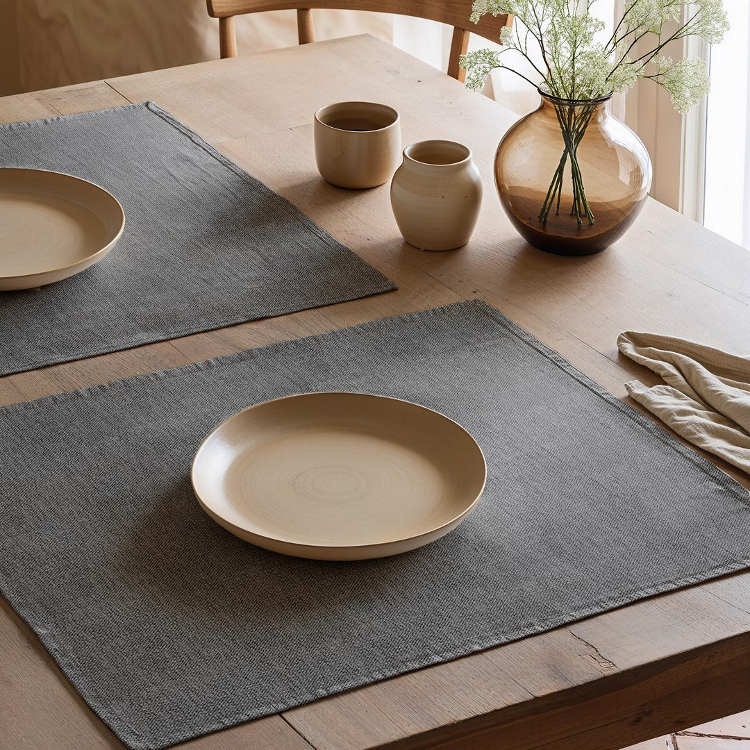 Mantel individual tacto tela Indra Gris