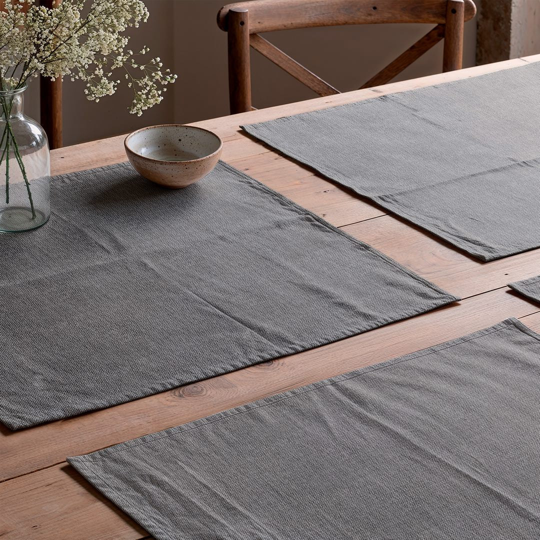Mantel individual tacto tela Indra Gris