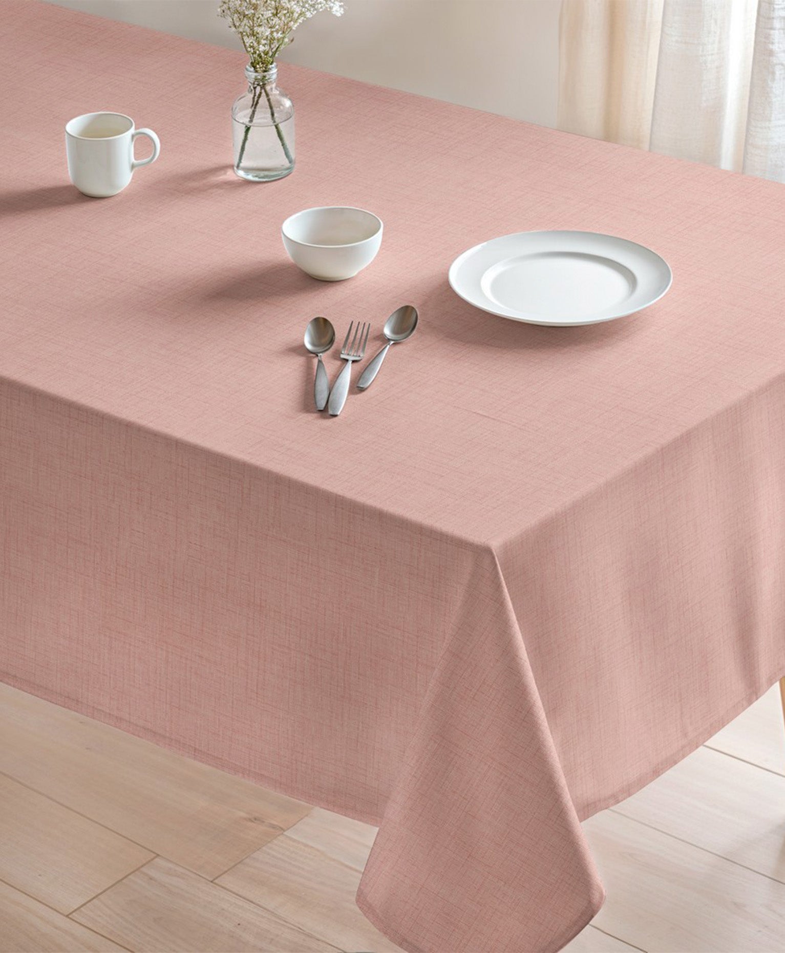 Mantel rosa palo, mantel antimanchas, mantel liso