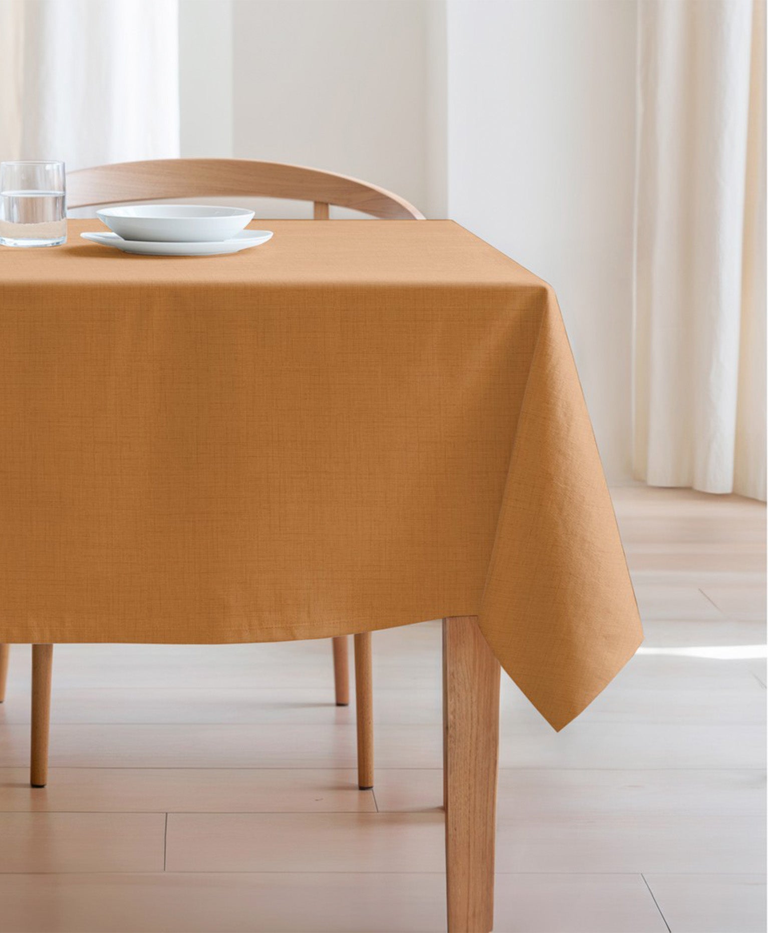 Mantel Ocre, mantel antimanchas, mantel liso amarillo