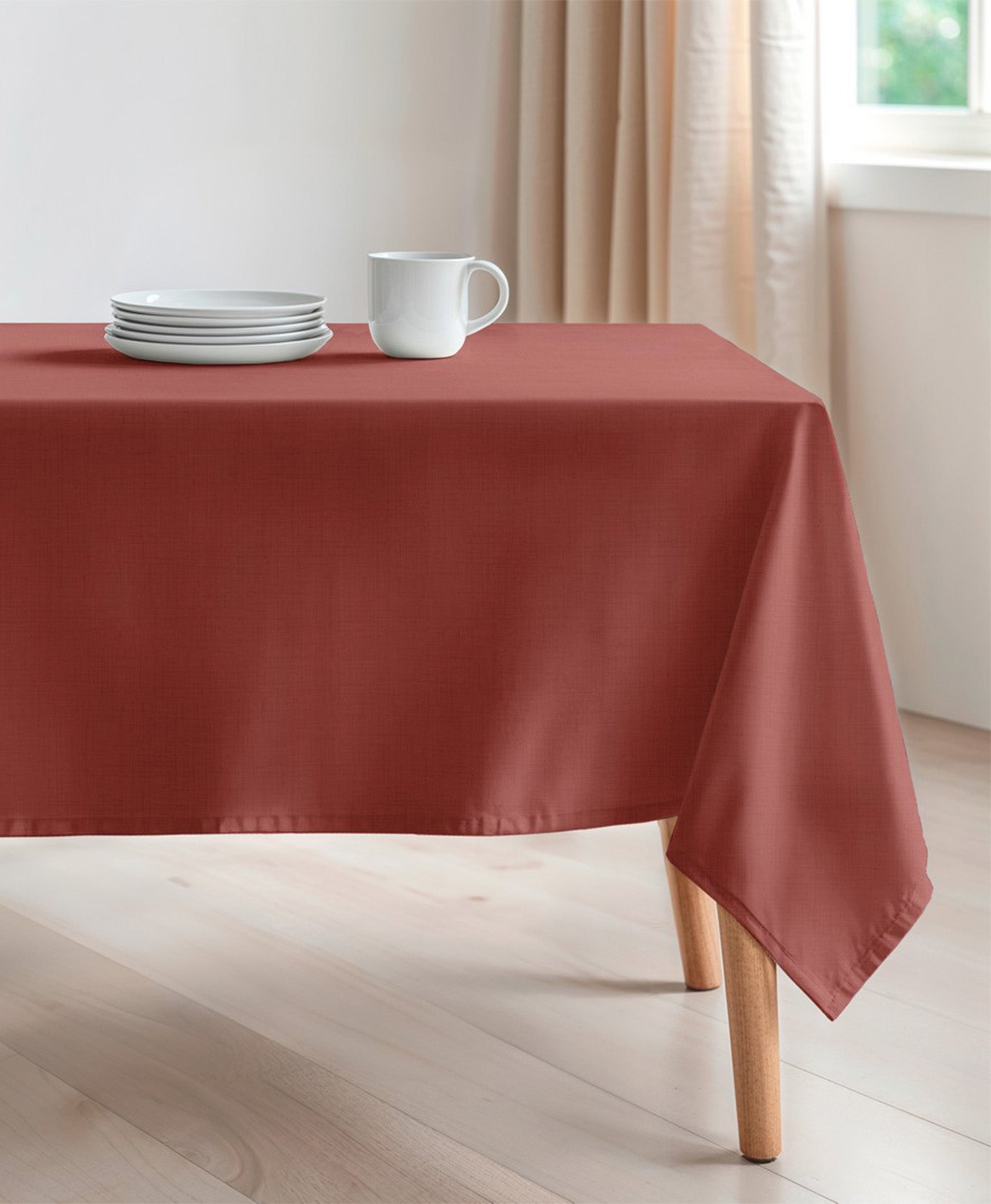 Mantel terracota, mantel antimanchas liso, mantel antimanchas terracota