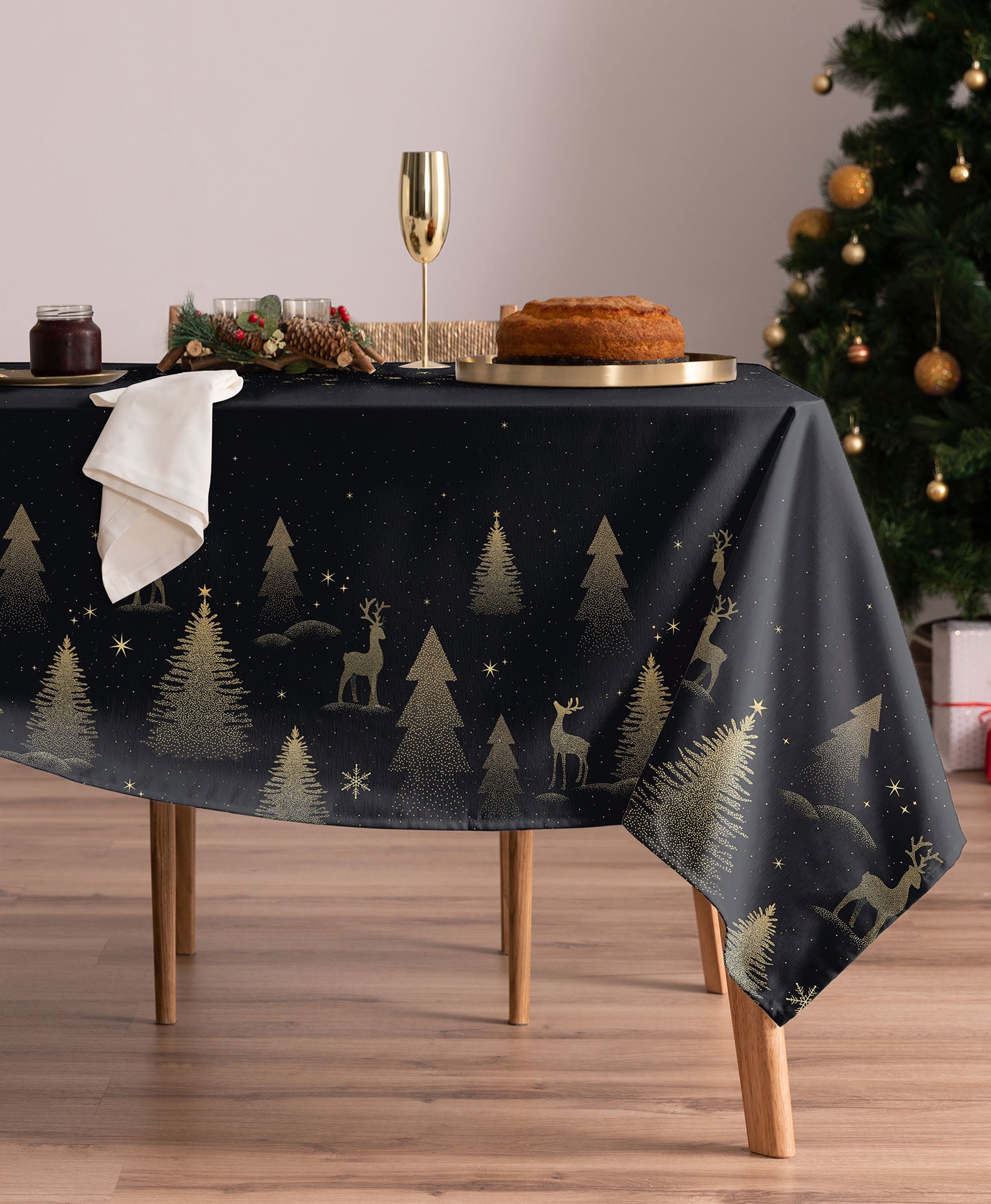 Mantel antimanchas navidad Comet marino