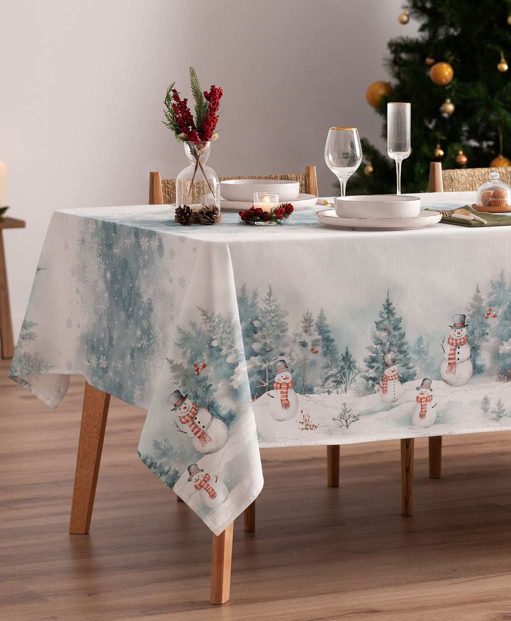 Mantel navidad Kristoff Verde, mantel muñecos de nieve, mantel navidad muñeco de nieve, mantel navidad olaf, mantel navidad snowman