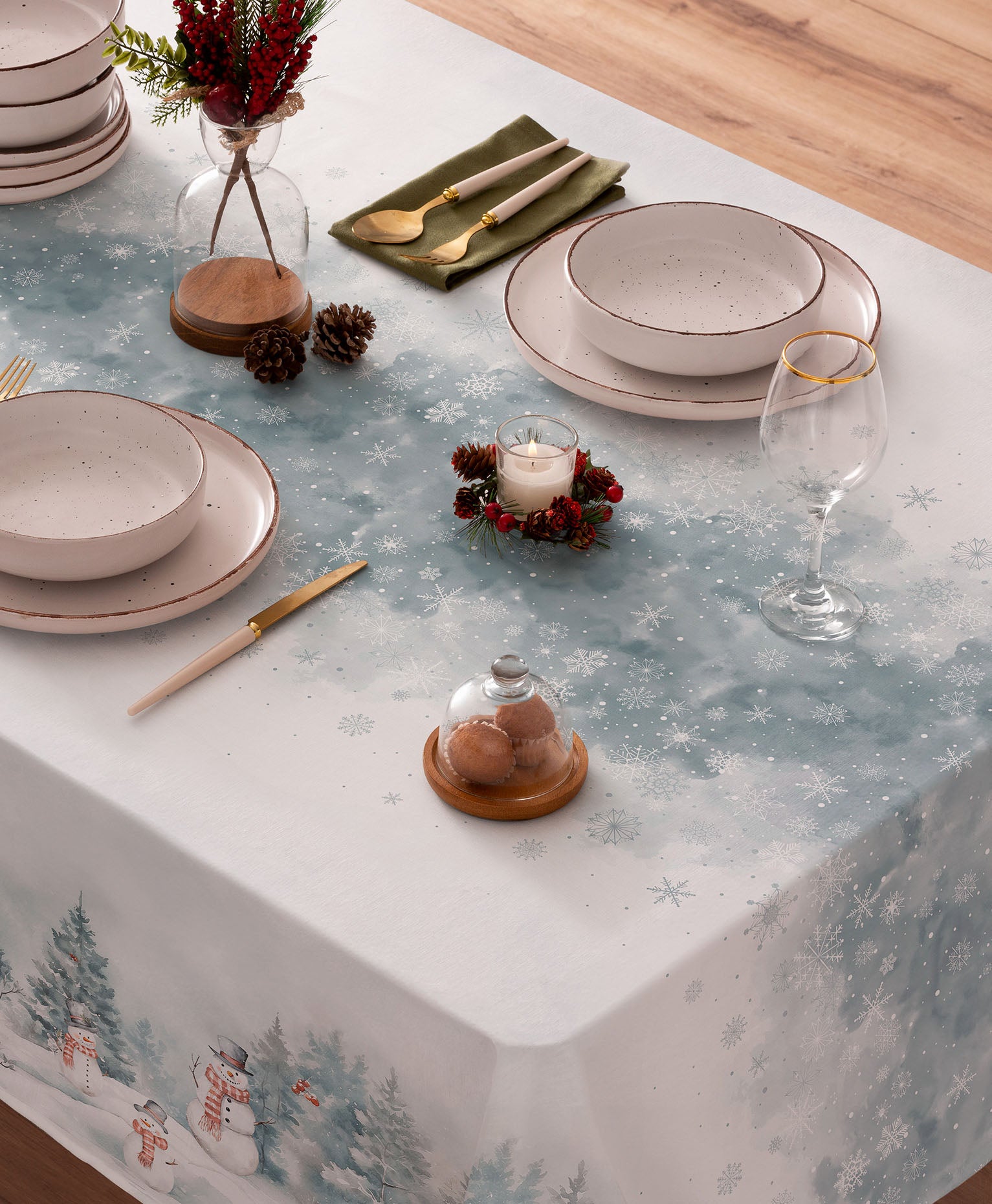 Mantel navidad Kristoff Verde, mantel muñecos de nieve, mantel navidad muñeco de nieve, mantel navidad olaf, mantel navidad snowman