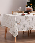 Mantel navidad Ralphie Blanco, mantel de navidad de casas, mantel navidad casas madera, mantel antimanchas navidad