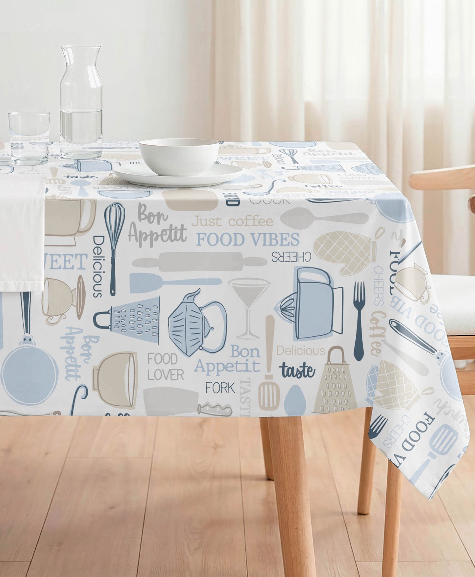 Mantel resinado Cocina Azul