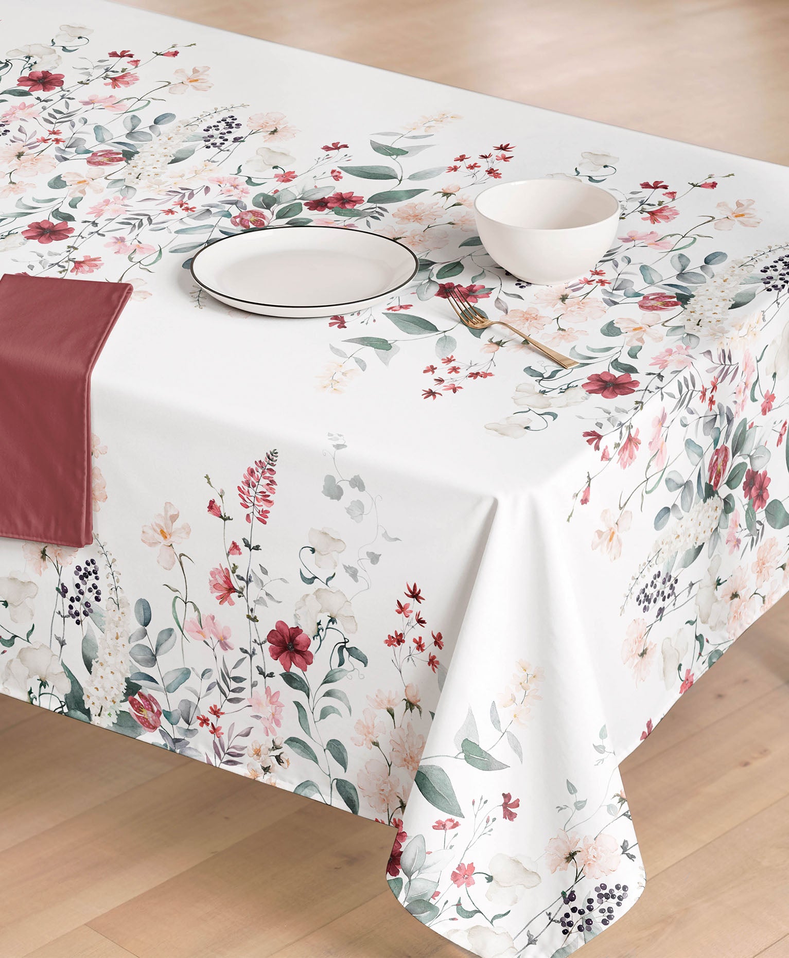 Mantel resinado Rosalía rojo