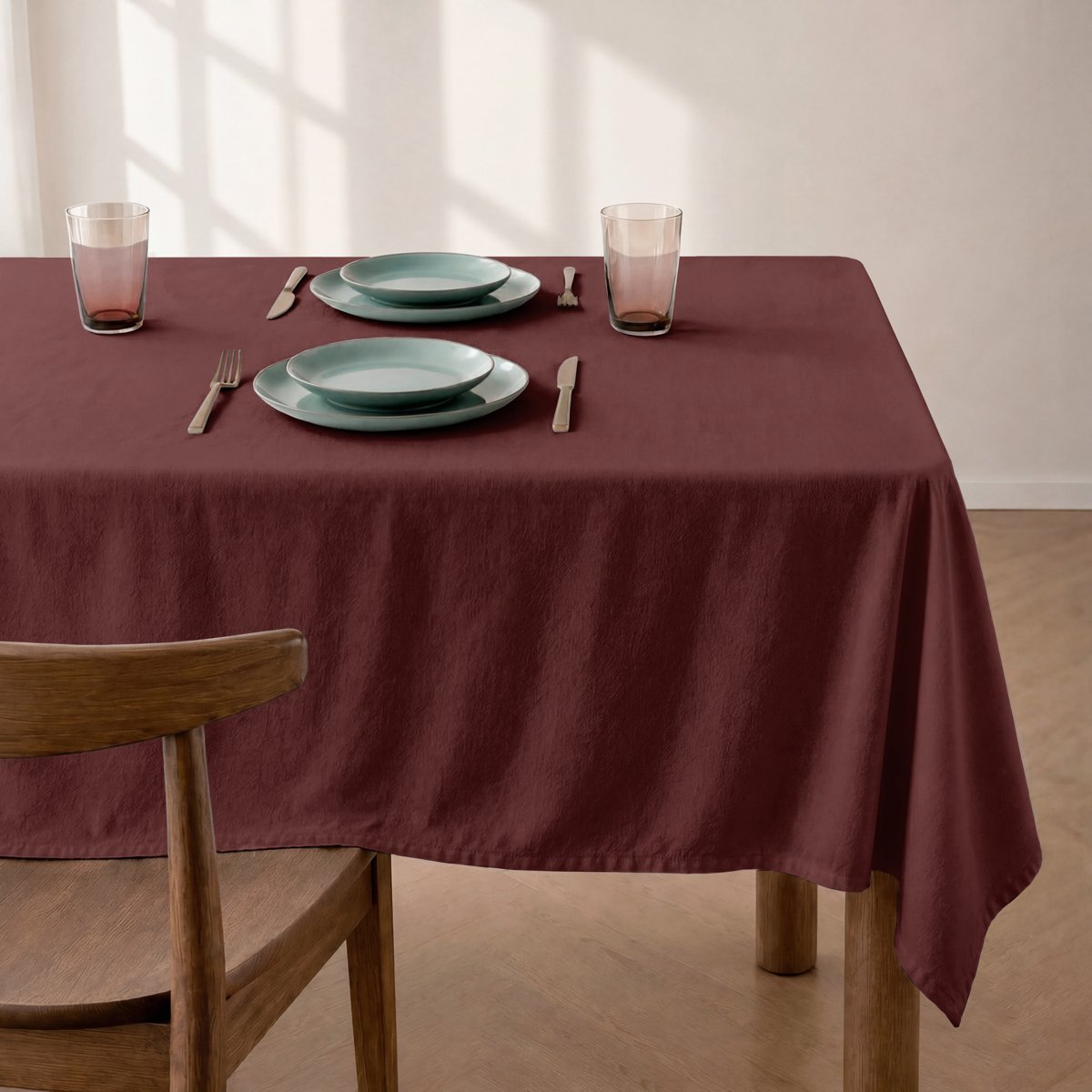 Mantel Antimanchas Trim Burdeos