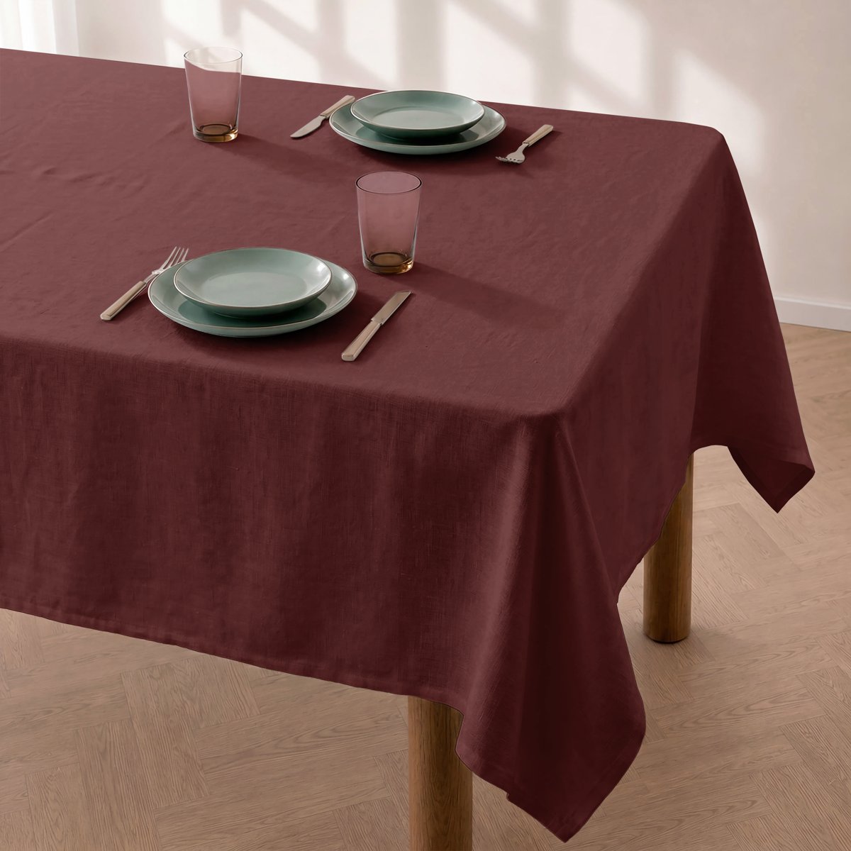 Mantel Antimanchas Trim Burdeos