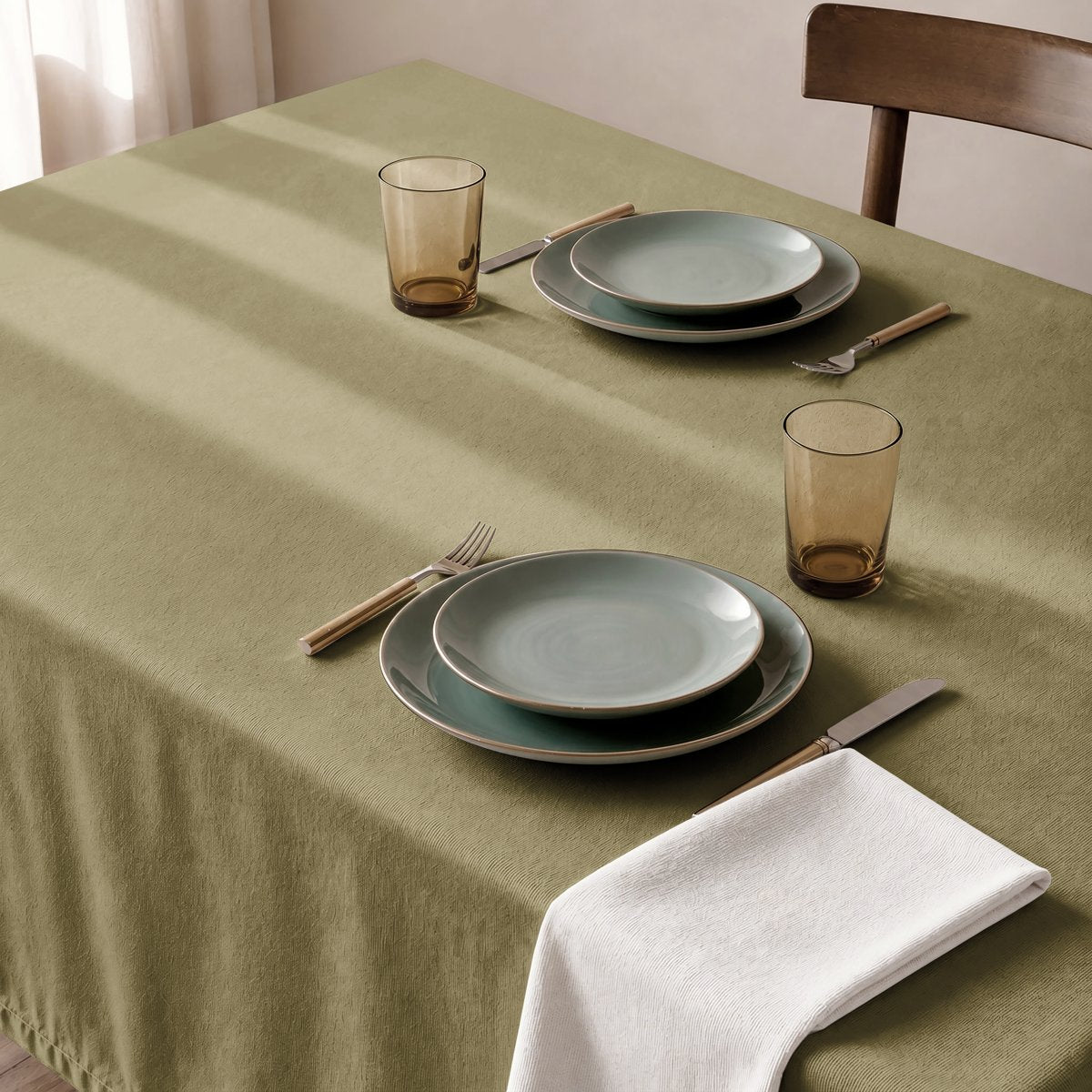 Mantel Antimanchas Trim Olive