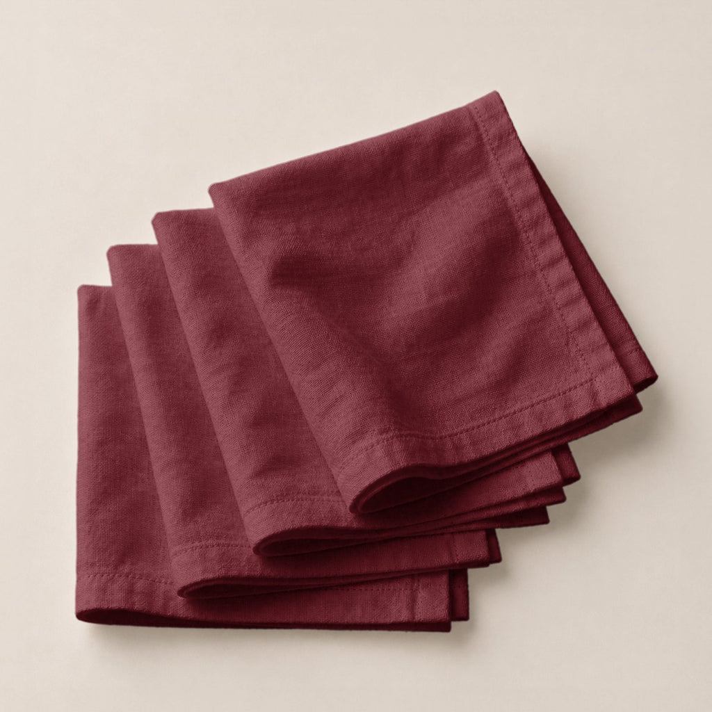 Pack 4 Servilletas Trim Burdeos