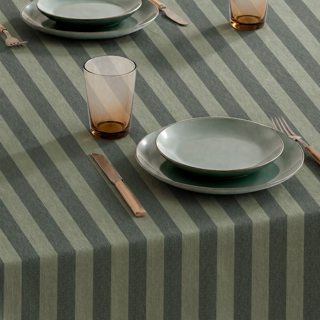 Mantel Antimanchas Rayas Verde · Horizon
