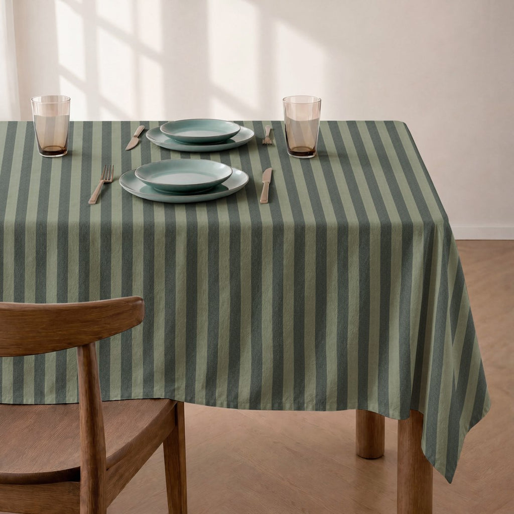 Mantel Antimanchas Rayas Verde · Horizon