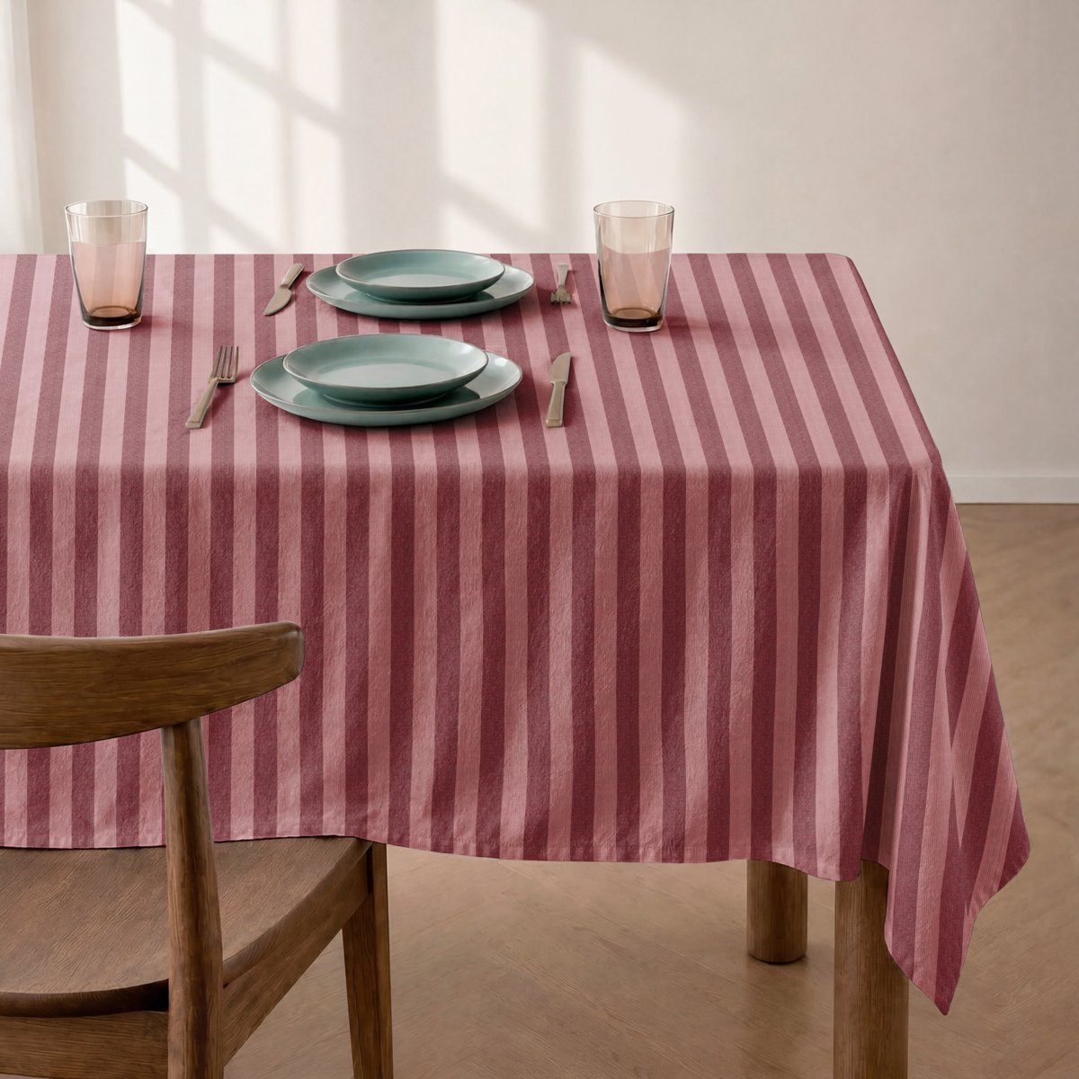 Mantel Antimanchas Rayas Rojo y Rosa · Horizon