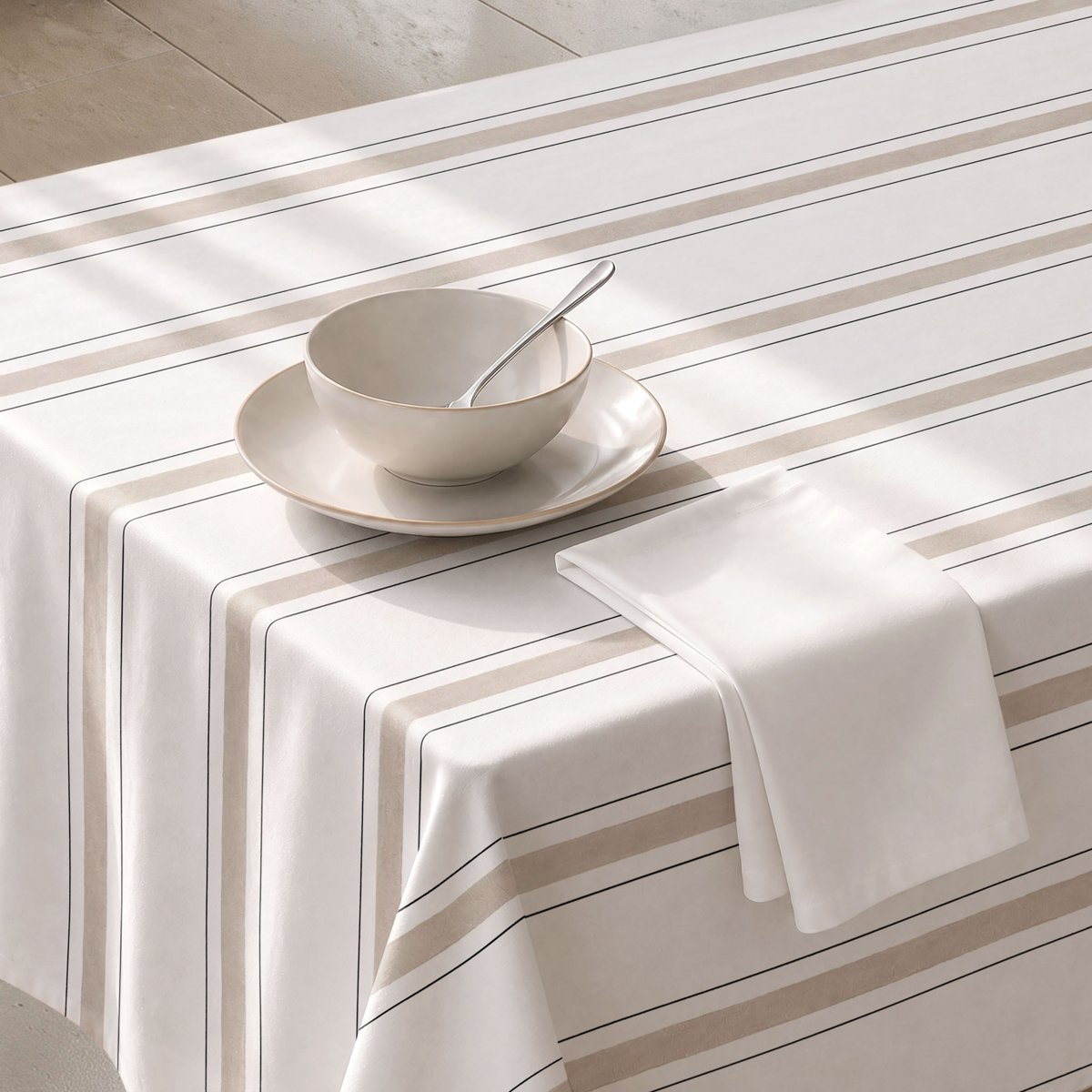 Mantel Antimanchas Clemence Beige · Pierre Cardin