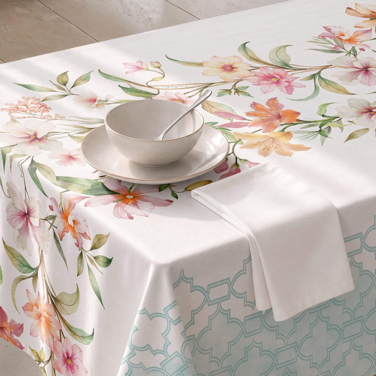 Mantel Antimanchas Pauline Azul · Pierre Cardin